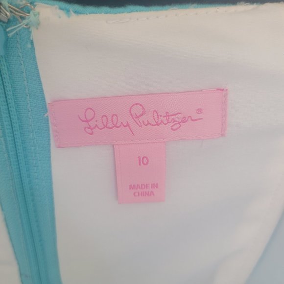 Lilly Pulitzer Betsey Stretch Dress Sate - Via Blue - Size 10 - Picture 6 of 6
